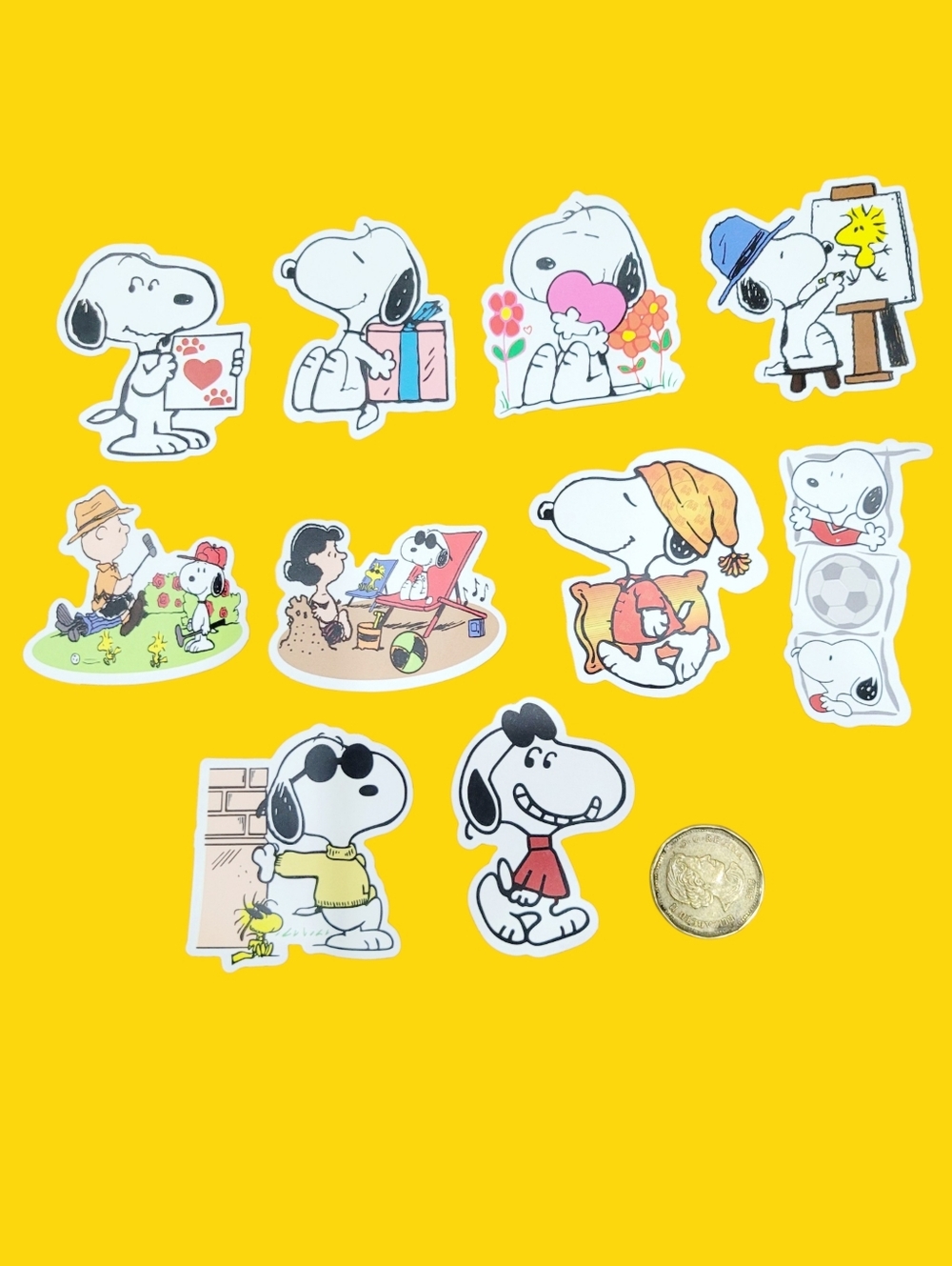 3/$20 Snoopy 10pcs Brand New Waterproof Stickers ##